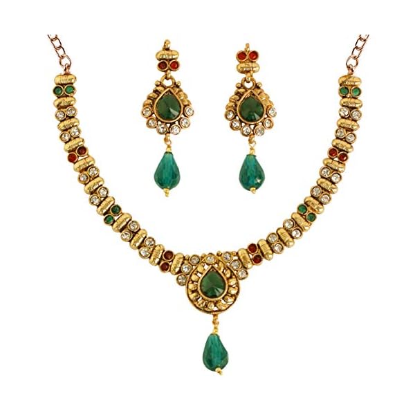 Touchstone Indian Bollywood Handcrafted Traditional Royal Mughal Kundan Polki Meenakari Enamel Colorful Wedding Designer Jewelry Long Necklace Set in Gold or Silver Tone for Women.