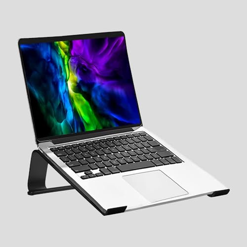 Image of URBAN KINGS Laptop Stand for Desk,Aluminium Adjustable Laptop Riser for Laptops MacBook Pro and Air 13 inch 14 inch 15.6 inch 17 inch, Desktop Ergonomic Foldable Portable Air Vantilated Computer & Notebook Stand