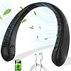 Kouric Neck Fans for Women Rechargeable,Portable Neck Fan Bladeless Battery Operated,3 Speeds Wearable Headphones Personal Fans round Neck Quiet,Hands Free Leafless Cooling Fan for Adults Kids Black