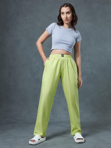 Image of Bewakoof Women's 100% Poplin Cotton Solid Regular Fit Pyjama