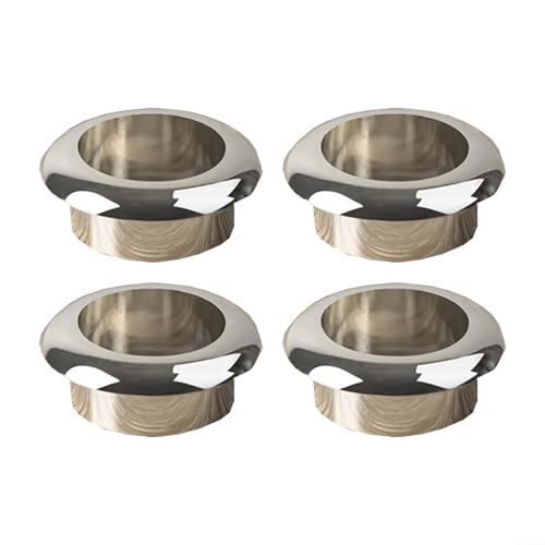 Honseadek 4 fundas de plástico ABS de 1 pulgada para agujeros de cable y ojales de escritorio para protección de cables de mesa de oficina en colores negro, plateado y dorado (plateado, 25 mm)