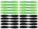 YCJK Braccio Servo Drone Parti di Ricambio for elica da Drone 4/8/20 / 24pcs elica compatibili con hubsan X4 H107C H107D H107L Accessori for elica Quadcopter (Colore: Verde Nero 20pcs) Forte e durevo