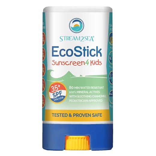 STREAM 2 SEA Protetor Solar Mineral Em Bastão Stream2Sea Ecostick Fps 35, Protetor Solar Resistente Ao Suor E À Água, Aprovado Pelo Usda, Biodegradável, Sem Parabenos, Seguro Para Recifes, Proteção
