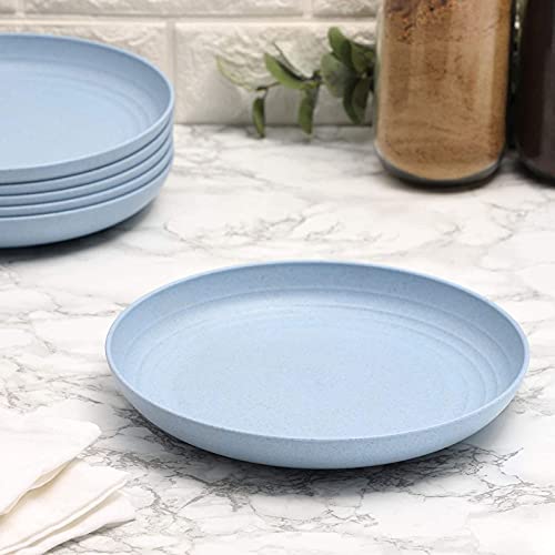 Juvale Wheat Straw Plates, Unbreakable Plate (Blue, 9 In, 6 Pack) #TOP1