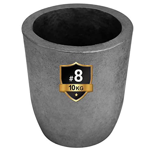 GongYi #8 (22lbs-10kg) Clay Graphite Crucible for Metal Melting Casting Refining Gold Silver Copper Brass Aluminum