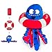 BULLTUG â€” Octopus Dog Toy and Squeaky Life Ring, Durable and Interactive Dog Toys, Springy Tentacles for Tug of War - for Puppies, Small, Medium, and Large Dogs | Spiky Rubber Toy Inside