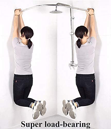 L-Sd - Barra de ducha sin taladrar de acero inoxidable para bañeras, diseño de teles, ajustable, 70-95 x 90-130 cm, ideal para vestuarios.