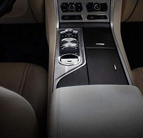 YUWATON Car Interior Bling Accessories for Jaguar XJ XF Parking Button Bling Crystal Fashion Rhinestone Decals Ring Car Bling Accessories(Silver)