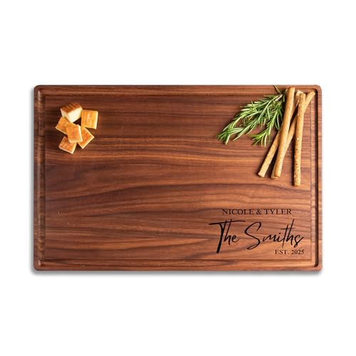 Personalized Cutting Board with Display Stand – Custom Engraved Charcuterie Board, Ideal Gift for Wedding, Housewarming, Bridal Shower, Anniversary, Birthday, Christmas, Mom & Couples, Family