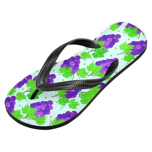 Grape Leaves Blue Flip Flops for Beach Thong Sandals Anti-slip Lightweight Beach Shoes for Summer Swim Travel2