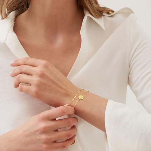 18K Gold Evil Eye Bracelets for Women 5A Cubic Zirconia Eye Adjustable Link Bracelets Protection Jewelry Gift with Card for Mother's Day Christmas4