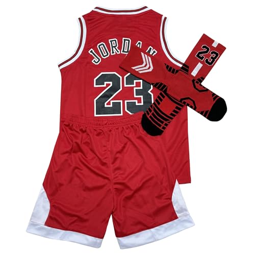 Kids Basketball Jersey Training Uniform Set - Youth Basketball Jersey Tank Top+Shorts+Socks for Boys Girls