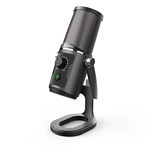 USB Recording Microphone Computer Podcast Condenser Cardioid Mic for PC Laptop Mac with Mute Button & LED Indicator for Vocals, YouTube, Streaming Broadcast, Podcasting, Skype, Gaming (Renewed)