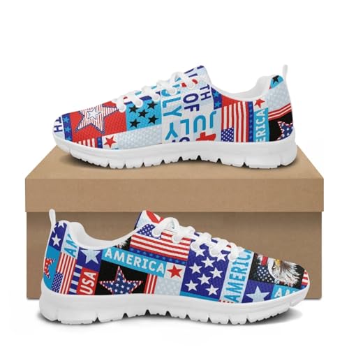 Image of GIFTPUZZ Mens Lace Up Athletic Trainers Running Sneakers Wedge Breathable Gym Lightweight Sports Tennis Shoes