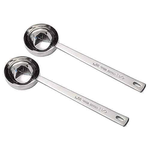 30ml 2pcs Coffee Scoop,Stainless Steel Tablespoon, Long Handle Coffee