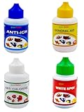 4 Fish Medicine in One Pack Anti Ich General Aid Anti Chlorine White Spot Treatment Complete Aquarium Fish Health Care Solution for Freshwater and Saltwater Each 50ml