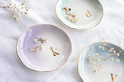 COLLECTIVE HOME - Ceramic Jewelry Tray, Decorative Trinket Dish for Rings Earrings Necklaces Bracelet Watch Keys, Birthday Mother's Day Christmas Gift for Women, 4.75", Colored Surface (Y) - Image 4