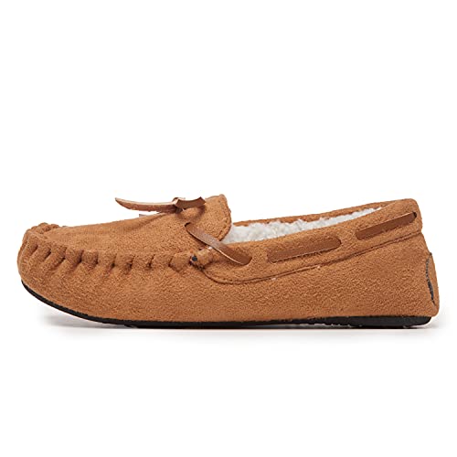 Lucky Brand Boy'S Micro-Suede Cozy Moccasin Slippers With Faux Sherpa Lining thumb #1