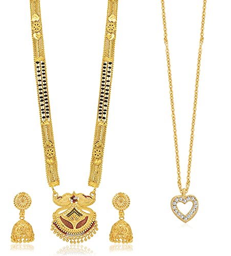 Sukkhi Exclusive Gold Plated Combo Mangalsutra Set for Women (CBMS100893) (B09QSR3GLC) Amazon Price History, Amazon Price Tracker