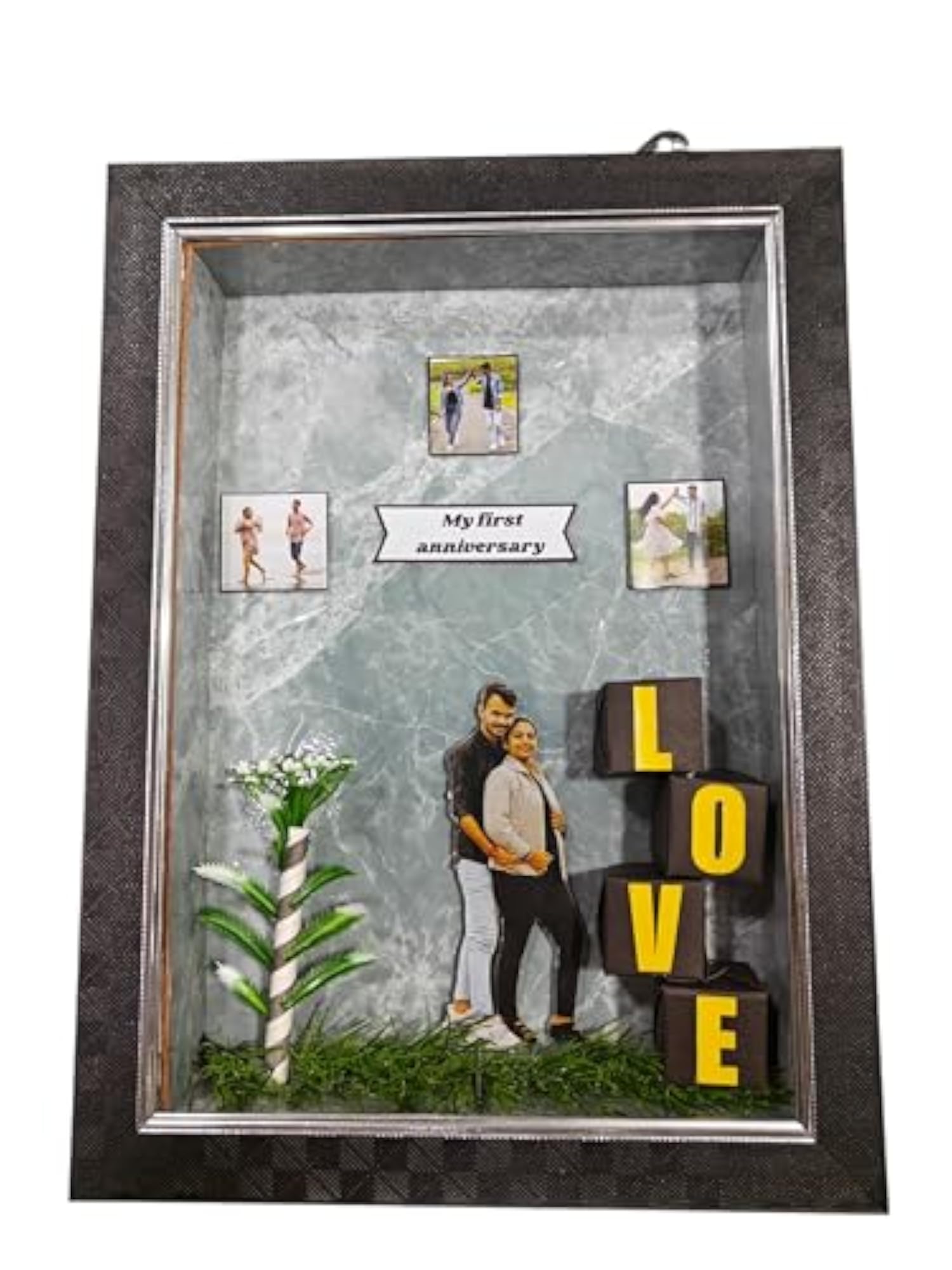 Custom 3D Shadow Box Photo Frame for Couples
