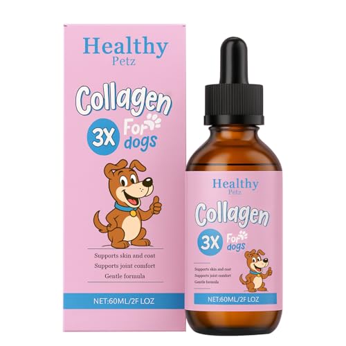 Healthy Petz Liquid Collagen for Dogs, Daily Collagen for Dogs with ThreeCollagen Types & VC, Support Healthy Joint Supplement, Coat, Gut & Overall Vitality, 60ml/2FL OZ