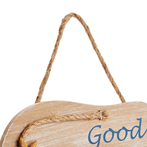 Juvale Beach Patio Outdoor Decor Flip Flop Wall Sign Good Vibes Only - 9x12 in, Multicolor Wood - Relax Beach Hanging Sign & Pool Vibes Decor & Coastal Wall Accent - Image 7