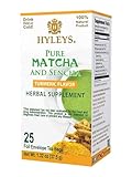 Hyleys Matcha Tea Bags with Turmeric - 25 Tea Bags (Japanese Pure Matcha Wellness Green Tea)