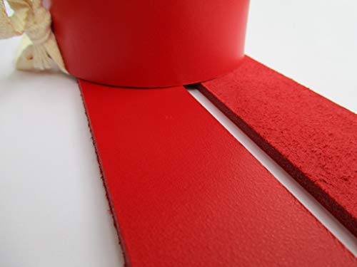 9 Oz 51-55". Red Genuine Natural Leather Belt Blank Strip Strap Band. (3/4" (20Mm.)) #TOP1