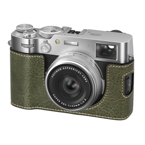 VOVMOEYA X100VI Camera Case,PU Leather Camera Half Case Compatible with Fujifilm X100VI Digital Camera, Green