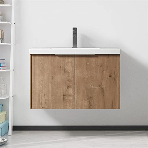 LKTART 30'' Modern Float Bathroom Vanity and Sink Combo Wall Mounted