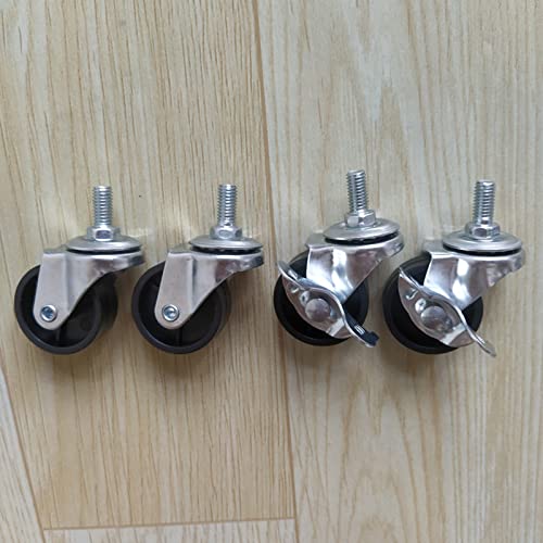 Roulettes pivotantes de 50 mm robustes en nylon et acier inox - 5