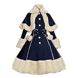 Clearance Sweet Classic Lolita Winter Overcoat Faux Fur Cape Thick Wool Trench Coat Jacket Winter...