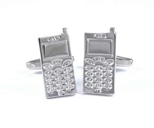 Gemelolandia | - Gemelos teléfono móvil | Forma Rectangular |, color acero Gemelos Originales Para Camisas | Para Hombres y Niños | Regalos Para Bodas, Comuniones, Bautizos y Otros Eventos