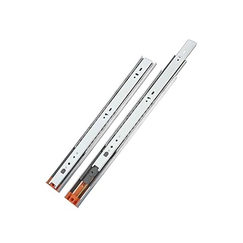 LOOTICH Prowadnice Szufladowe z Łożyskami Kulkowymi 400 mm z Automatycznym Miękkim Zamykaniem z Pełnym Wysuwem Amortyzowany Suwak Szuflady Nośność 35 kg Srebro (1 zestaw)