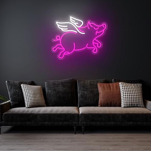 Image of Cute Animal Neon Sign for Wall Decor, Neon Light for Bedroom LED Light Up Sign Creative Aesthetic Room Decor, USB Dimmable Backdrop Home Party Birthday Gift for Kids Boys Girls