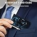 VstaDank Cool Cyan Black Wolf Business Card Holder Fashion Aluminum Alloy Flip Cover Credit Card Holder High End Professional Name Cards Case Exquisite Pocket Metal Cards Holder for Work