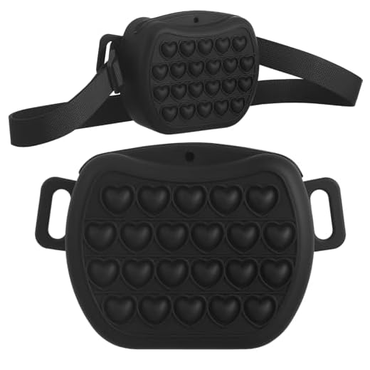 DOITOOL Silicone Dog Treat Pouch for Training Food-grade Snack Container for Dogs Lightweight Portable Pet Treat Bag Wear-resistant and Clean Black Silicone Pouch for Outdoor Use