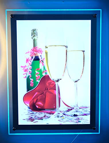 E-Hangsam 18X24 Inch Rgb Led Poster Frame - Acrylic Backlit Frame, Wall-Mounted Light Box Sign For Theater, Chain Store & Restaurant Advertising Displays (1 Set) #TOP4