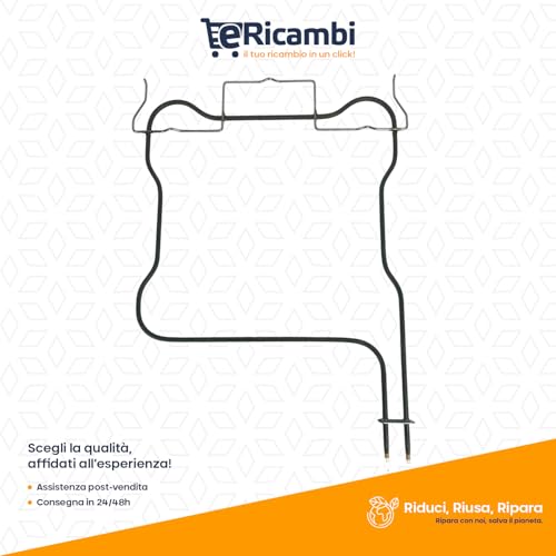 eRicambi® Résistance électrique inférieure au four – Puissance 1150 W – Tension 230 V compatible avec Whirlpool Indesit Hotpoint – Dimensions : 467 x 360 (mm) – Longueur de la bride 40 (mm) – Largeur – vue 4