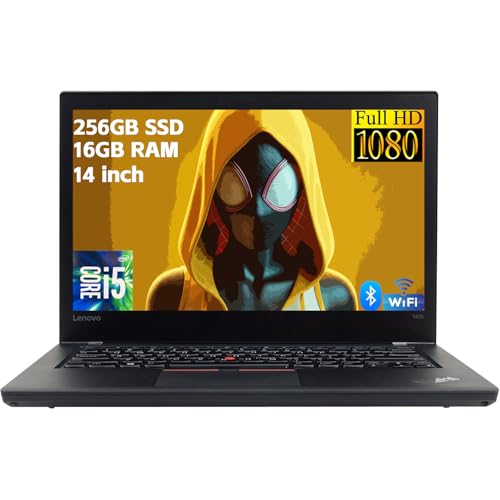 Lenovo ThinkPad T470 14in Business Laptop - Core i5-6300U 2.4GHz-3.0GHz, 16GB RAM, 256GB SSD, Webcam, Windows 11 Pro (Renewed)