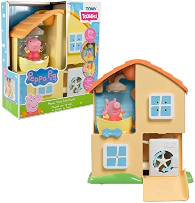 Toomies Peppa Pig House Bath Toy Playset – Toddler Bathtub Activity Center Suction Cup Toy – Peppa Pig Toddler and Baby Bath Toys - Toddler Bath and Water Toys - Ages 18 Months and Up
