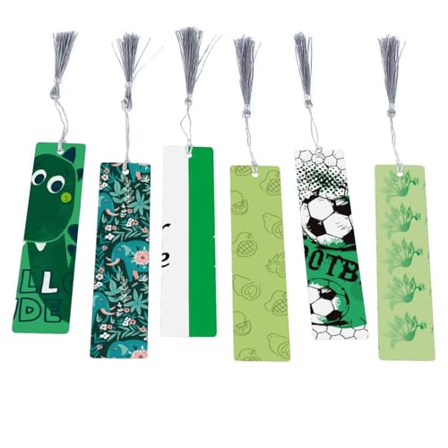 Marque-page éléphant vert pompon lot de 6 pour ne plus perdre sa page