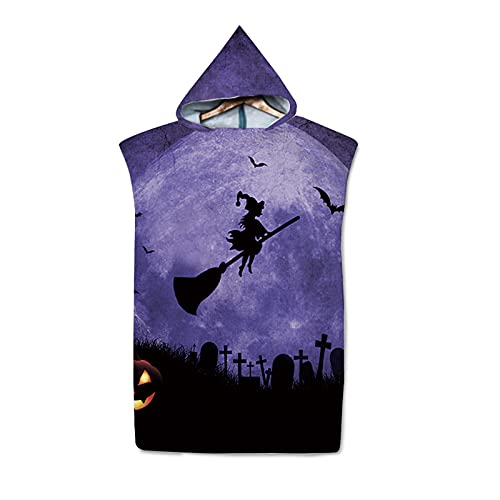 Strand Poncho Mit Kapuze Decke Surf Schwimmen Neoprenanzug Ersatz Halloween Grafik Druck Umhänge Mit Kapuze Erwachsene Bademantel zum Schwimmen Strand Cover