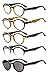 Eyekepper 5-Pack Spring Hinges Round Retro Reading Glasses Inc Sunshine Readers +0.50