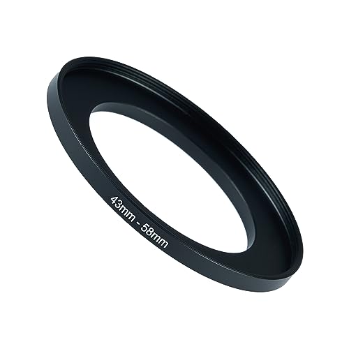 Image of 43mm to 58mm Step-up Adapter Rings Filter Adapter Black Metal Step Down Filter Ring Adapter Compatible with All Brand UV CPL ND Camera Lens Filter Stepping Rings (43mm-58mm)