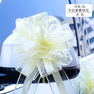 30pcs White/Silver/Pink Extra Large Snow Yarn Pull Bow Ribbon for Gift Packing Party Festive Wedding Car Door Handle Decoration (Gold)