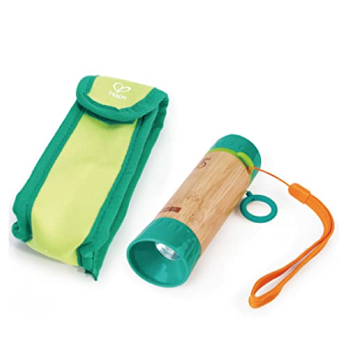 Hape Linterna de Madera de Recarga Manual – Linterna Ecológica sin Pilas, Juguete de Energía Cinética para Niños