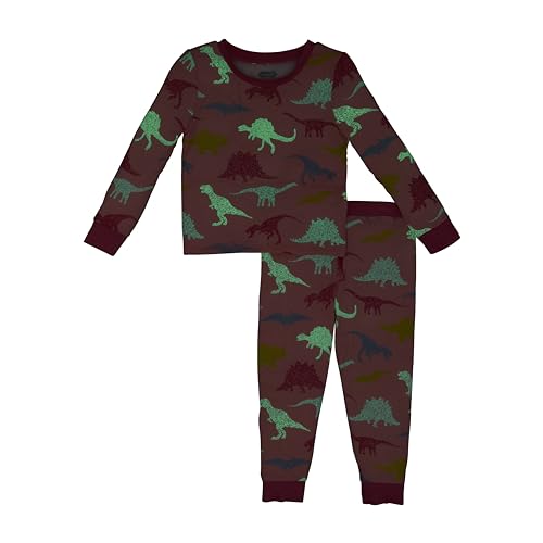 Mud Pie Girls Pink Dino Glow Pjs2