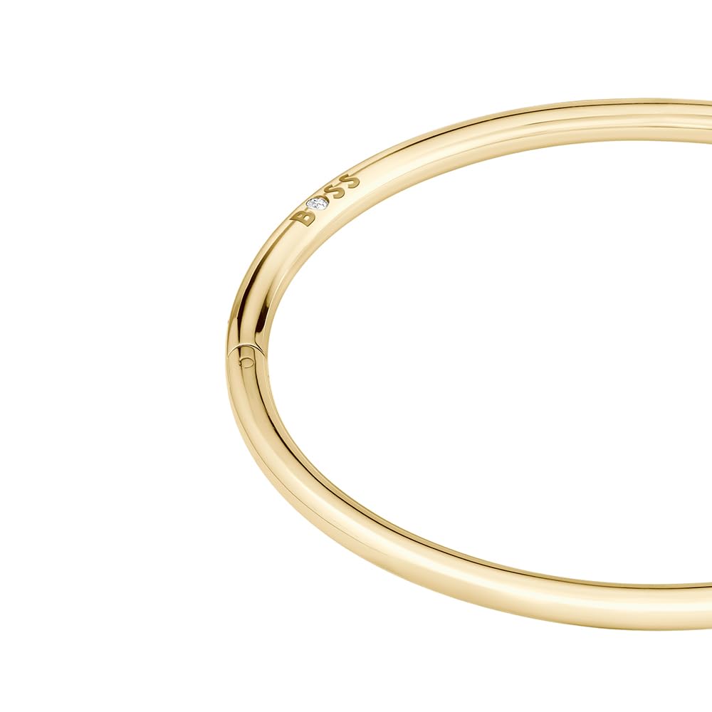 BOSS Jewelry Collar, Brazalete Rígido o Pendientes de Aro para Mujer Colección LIVE de Acero Inoxidable con Acabado Dorado