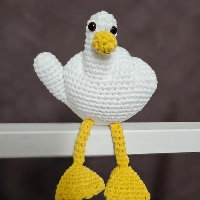 手編み　あみぐるみ　ガチョウ　手作りおもちゃ インテリア Amazon.co.jp: KHBVCG かぎ針編みのガチョウ、楽しいニット中指
